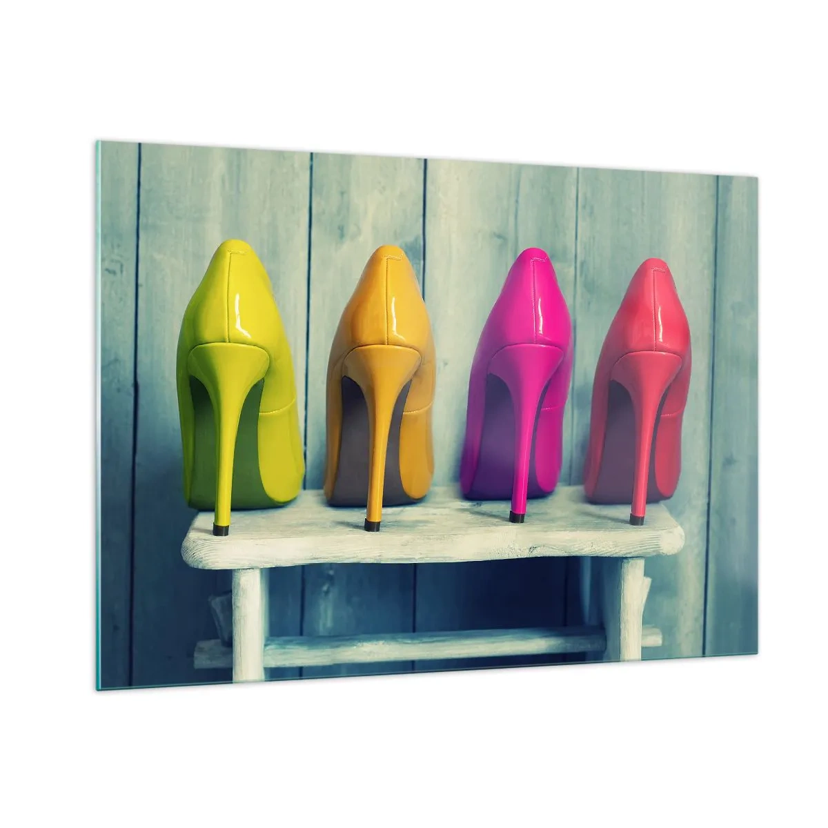 Glastavla - Bild på glas - En promenad på regnbågen - 100x70 cm