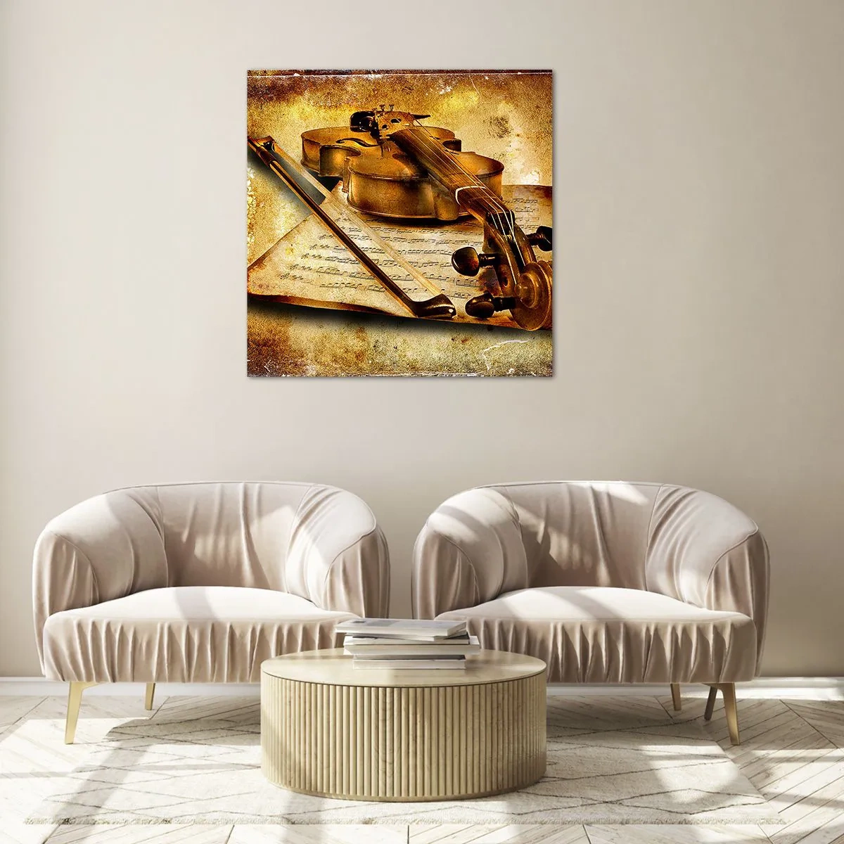 Glastavla - Bild på glas - Violspelare sökes nu - 30x30 cm