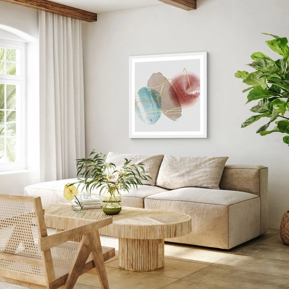 Affisch i vit ram - Rummets pärlor - 50x50 cm