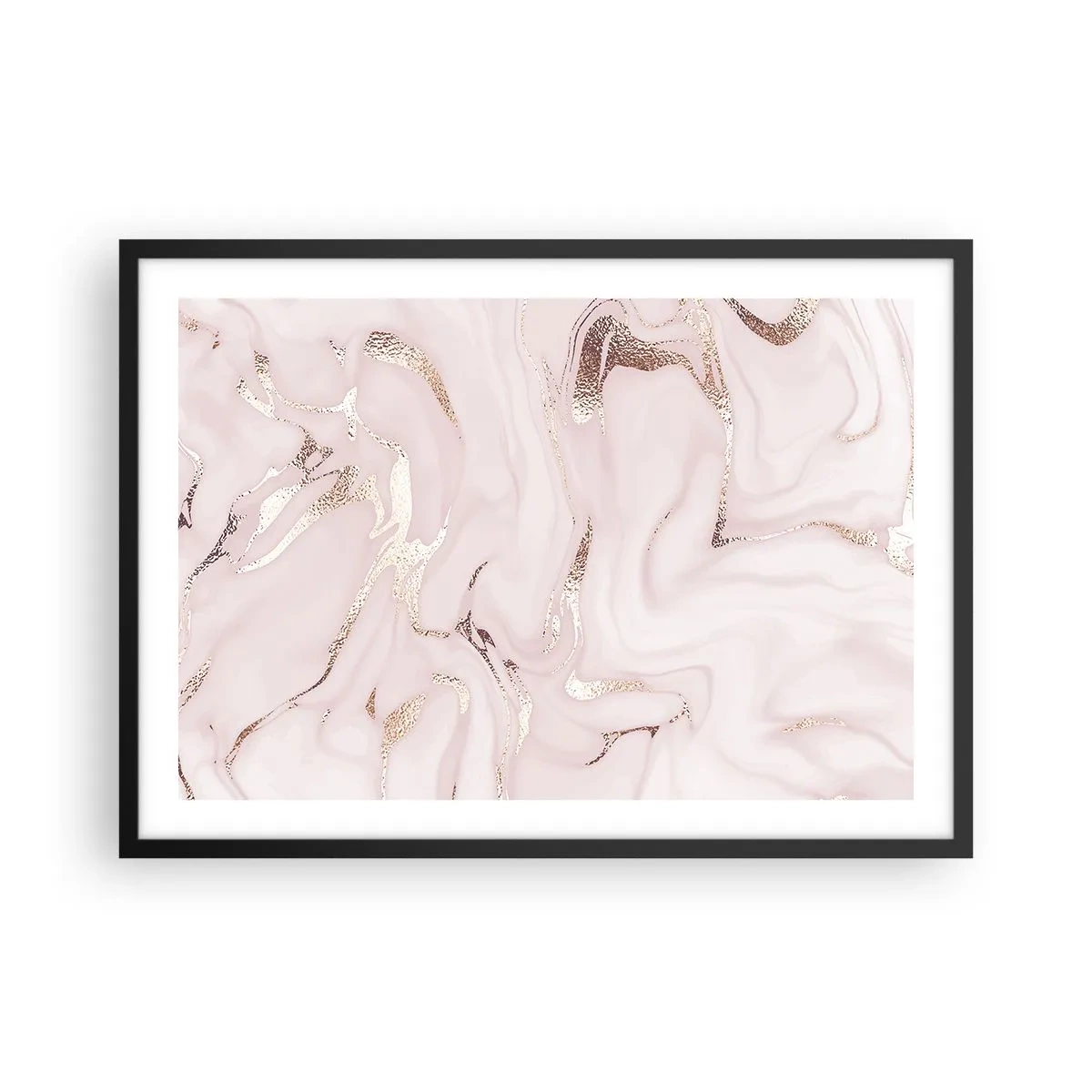 Affisch i svart ram - Rosa raseri - 70x50 cm
