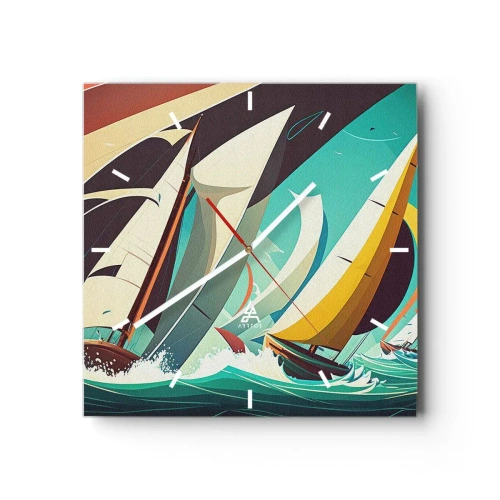 Väggklocka - Klocka på glas - Icke rädda för elementen - 40x40 cm