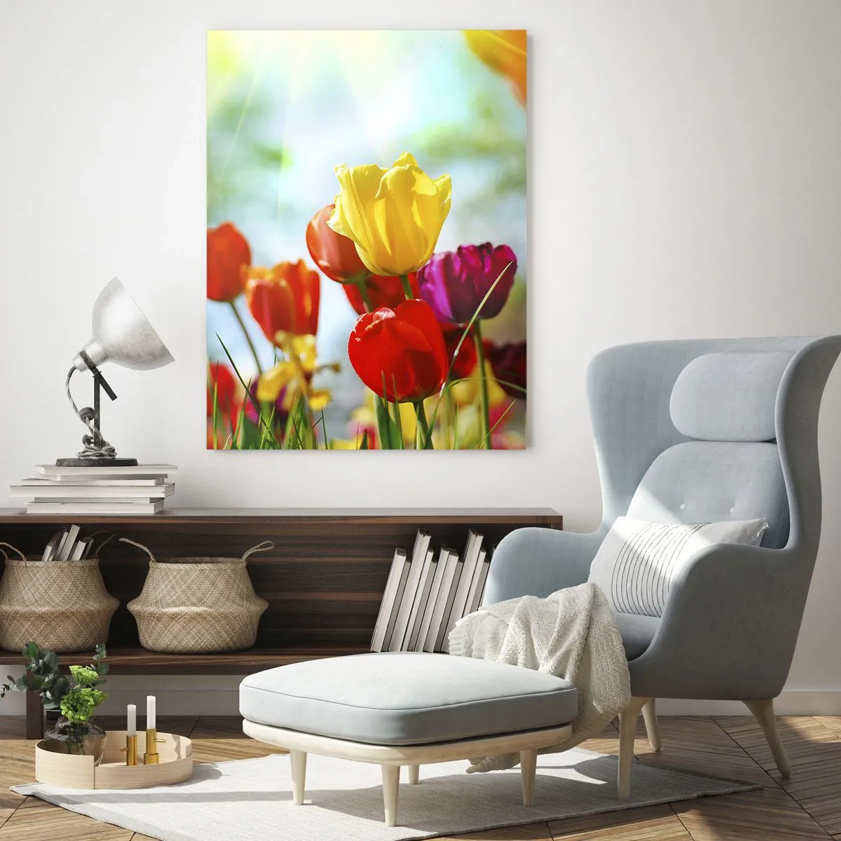 Glastavla - Bild på glas - Solens alla färger - 50x70 cm