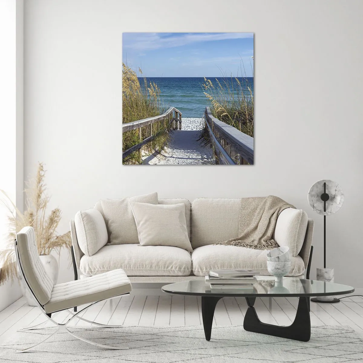 Glastavla - Bild på glas - I solen, i vinden - 70x70 cm