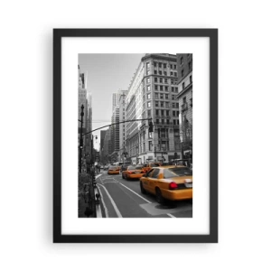 Affisch i svart ram - Storstadens solar - 30x40 cm