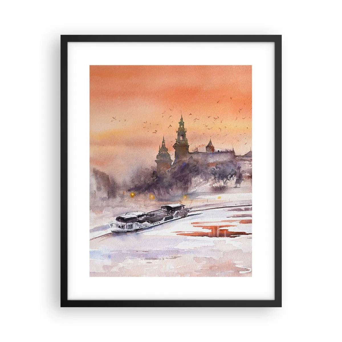 Affisch i svart ram - Kunglig solnedgång - 40x50 cm