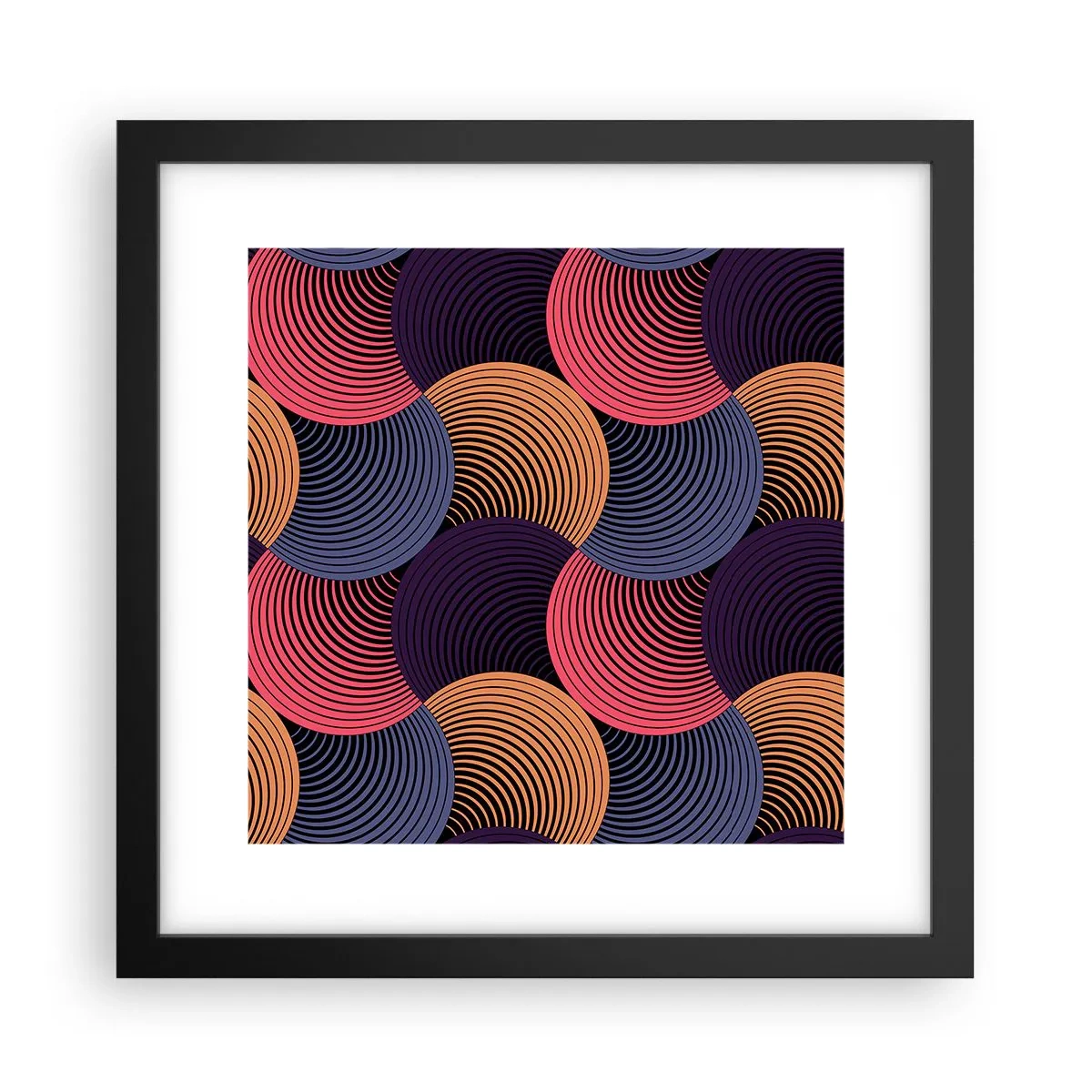 Affisch i svart ram - I en cirkulär rytm - 30x30 cm