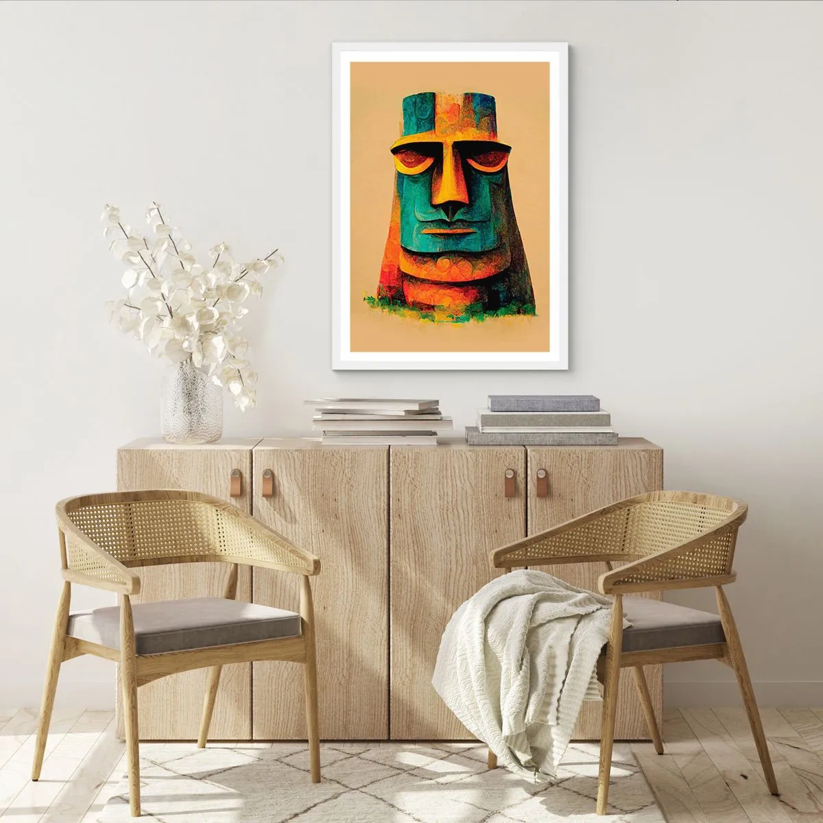 Affisch i vit ram - Statylik, men ändå sympatisk - 70x100 cm