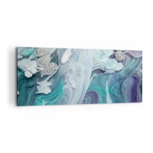 Canvastavla - Bild på duk - Blåhetens strömmar - 100x40 cm
