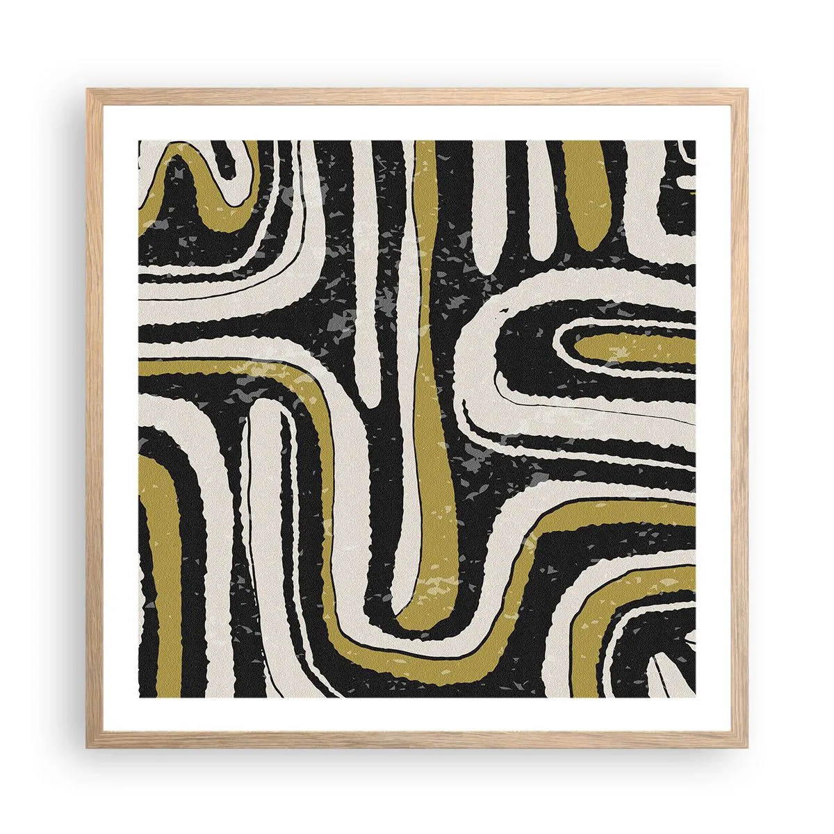 Affisch i ram av ljusek - Komposition: stråk och gränder - 60x60 cm