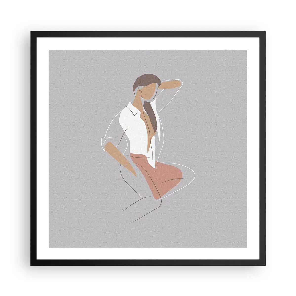 Affisch i svart ram - Charmens kontur - 60x60 cm