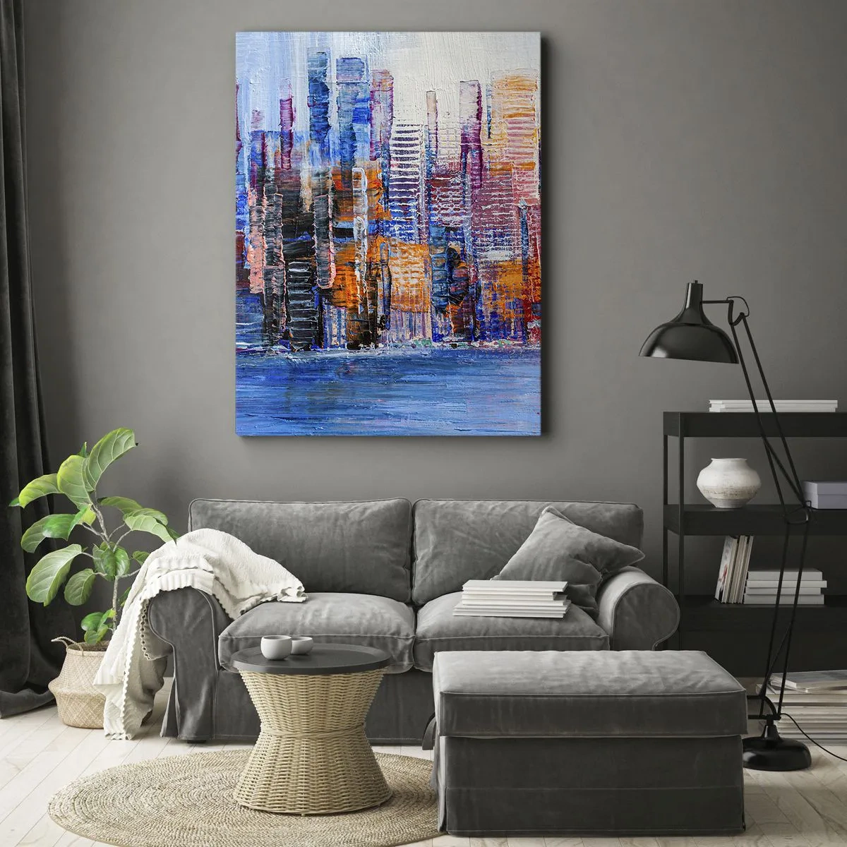 Canvastavla - Bild på duk - En glädjefylld metropol - 65x120 cm