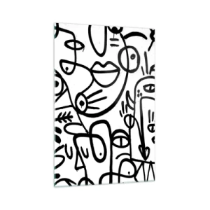 Glastavla - Bild på glas - Ansikten och hägringar - 70x100 cm