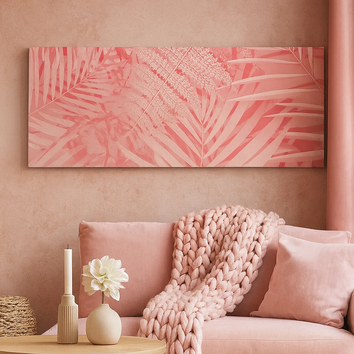 Canvastavla - Bild på duk - Rosa koncept - 30x30 cm