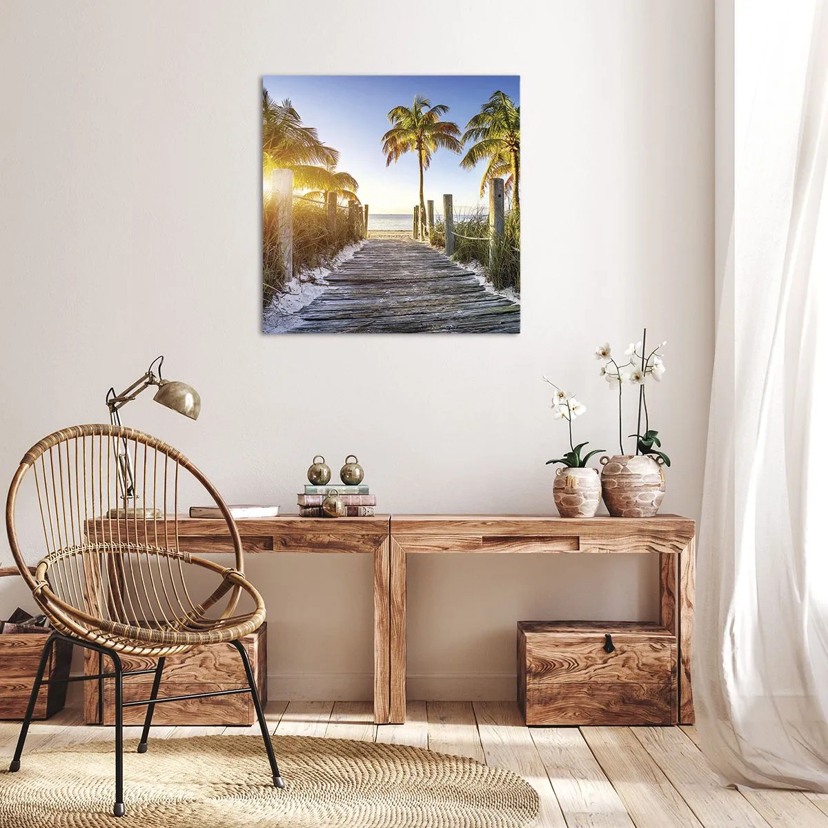 Canvastavla - Bild på duk - Raka vägen till paradiset - 30x30 cm