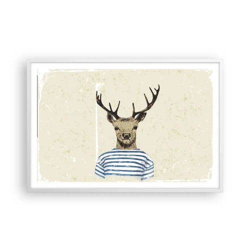 Affisch i vit ram - Ty jag gillar randiga tröjor! - 91x61 cm