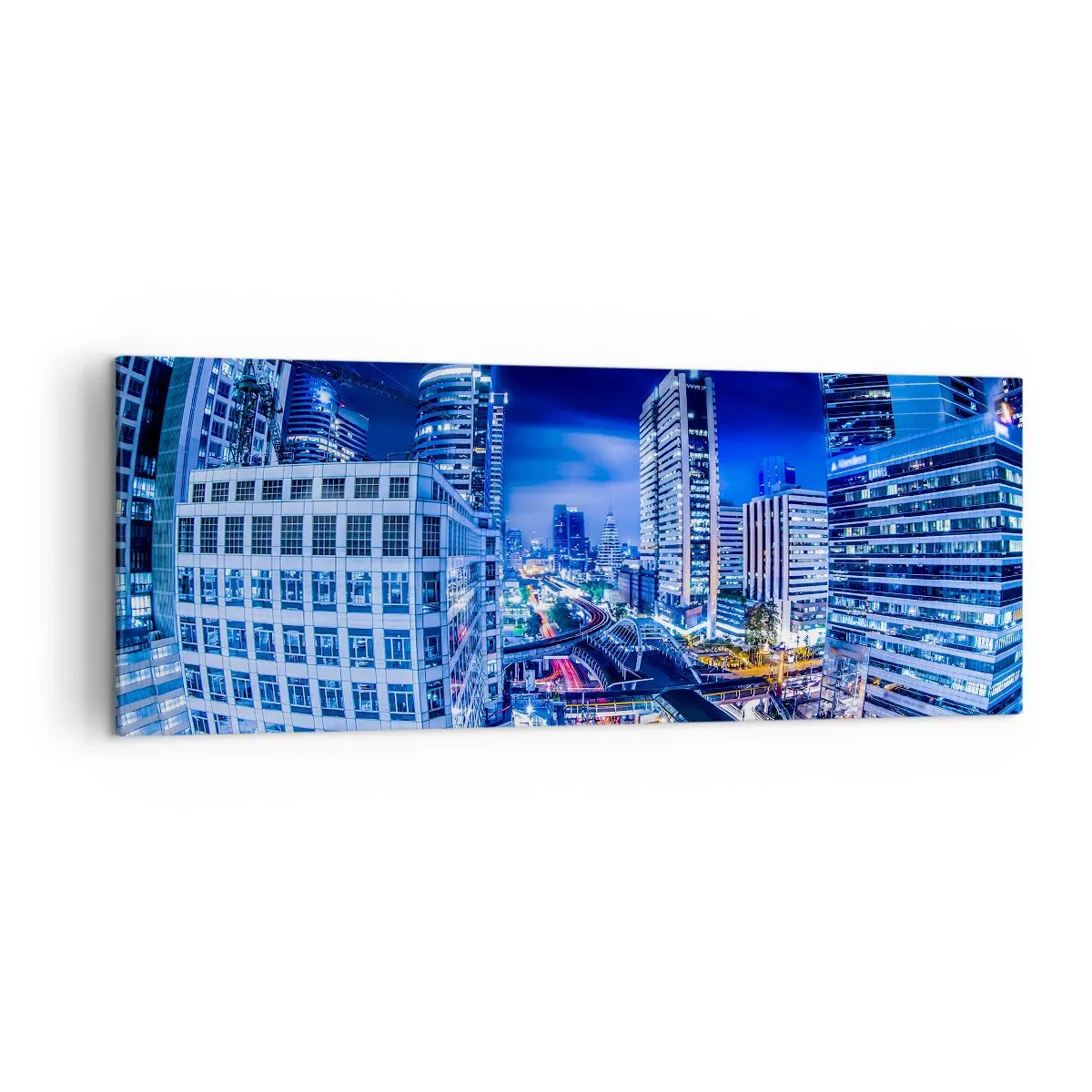 Canvastavla - Bild på duk - Stadens nattrytmer - 140x50 cm