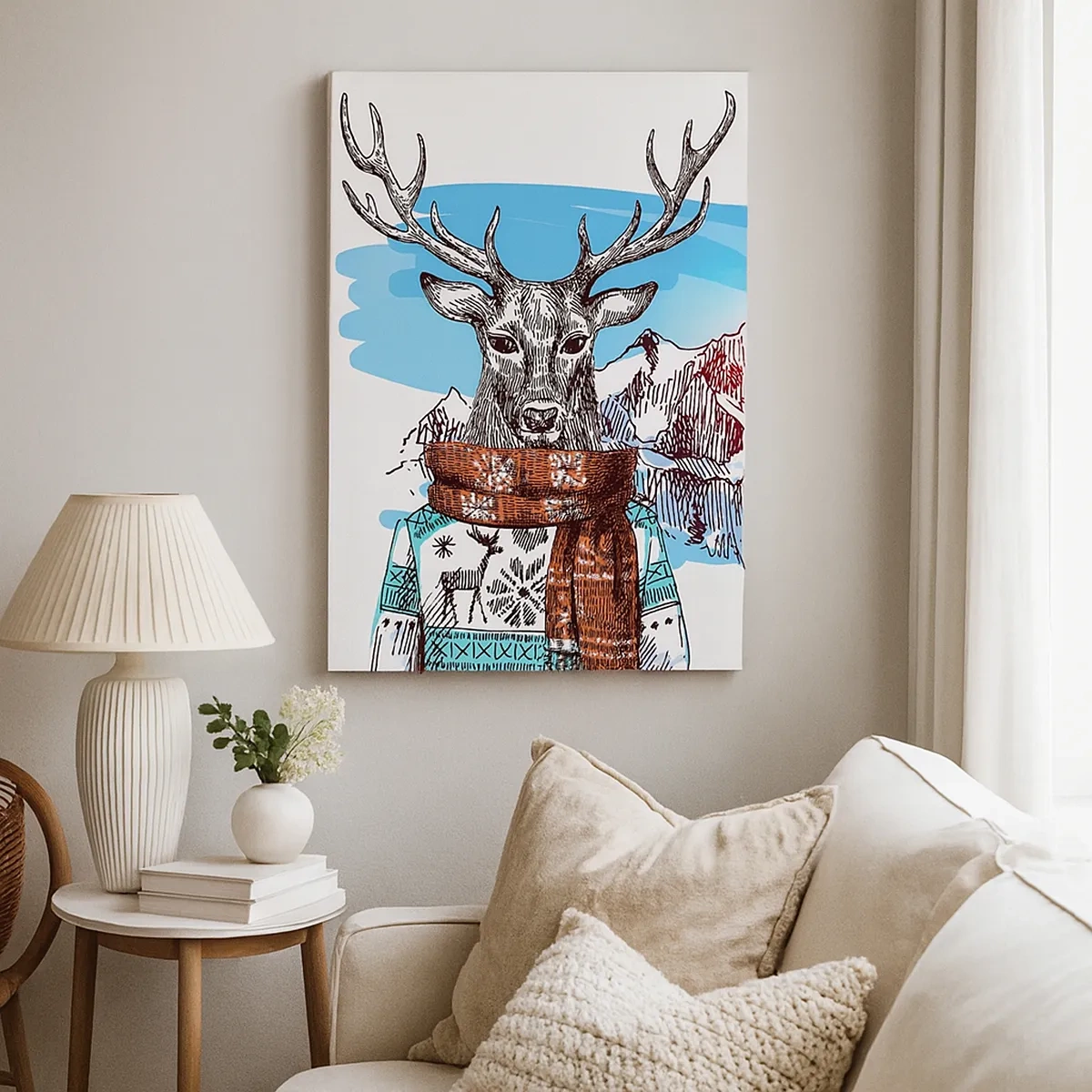 Canvastavla - Bild på duk - Även hjort har en dröm  - 50x70 cm