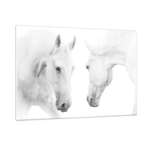 Glastavla - Bild på glas - Är det vänskap…? - 120x80 cm