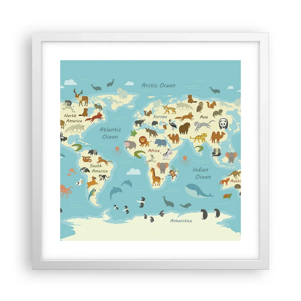 Affisch i vit ram - Goda grannar - 40x40 cm