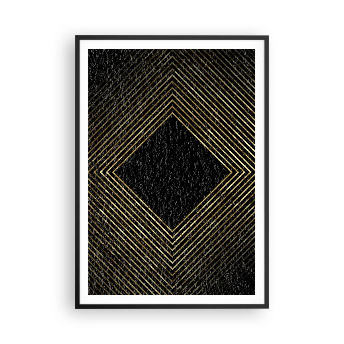 Affisch i svart ram - Geometri i glamourstil - 70x100 cm