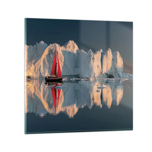 Glastavla - Bild på glas - I världens ände - 40x40 cm