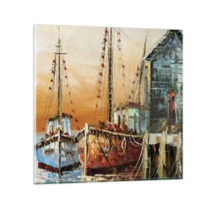 Glastavla - Bild på glas - Lugn hemresa - 50x50 cm