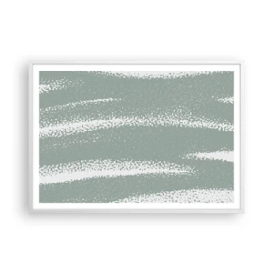 Affisch i vit ram - Abstraktion i vinterstämning - 100x70 cm
