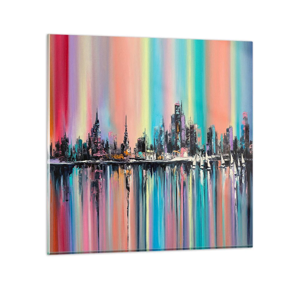 Glastavla - Bild på glas - Nattens ljus - 30x30 cm