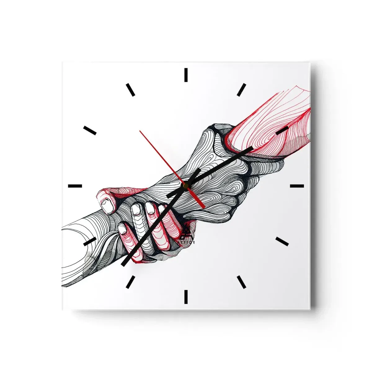 Väggklocka - Klocka på glas - Du är i goda händer - 30x30 cm