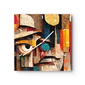 Väggklocka - Klocka på glas - Jag ser dig... - 40x40 cm