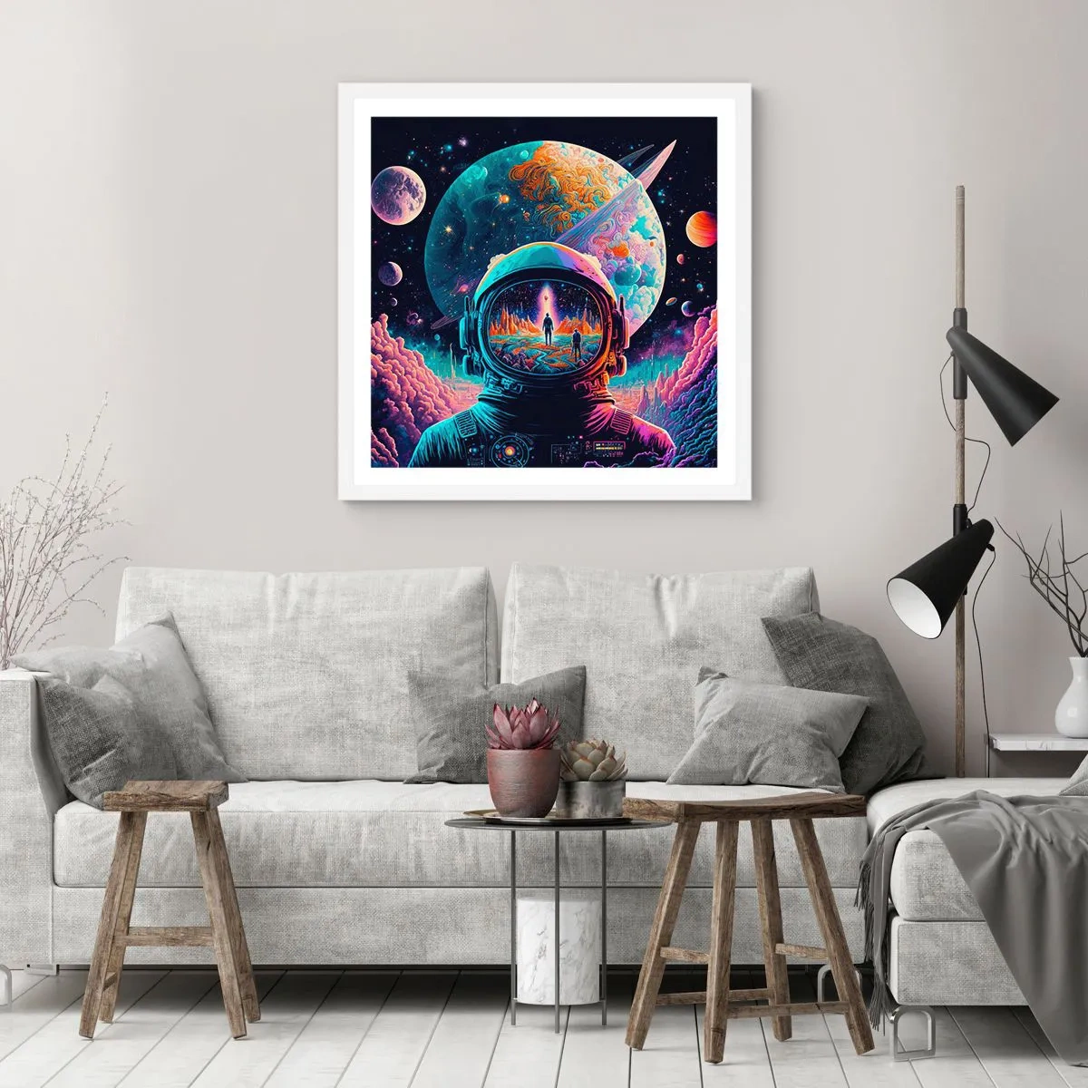 Affisch i vit ram - Filosofer har aldrig drömt - 60x60 cm