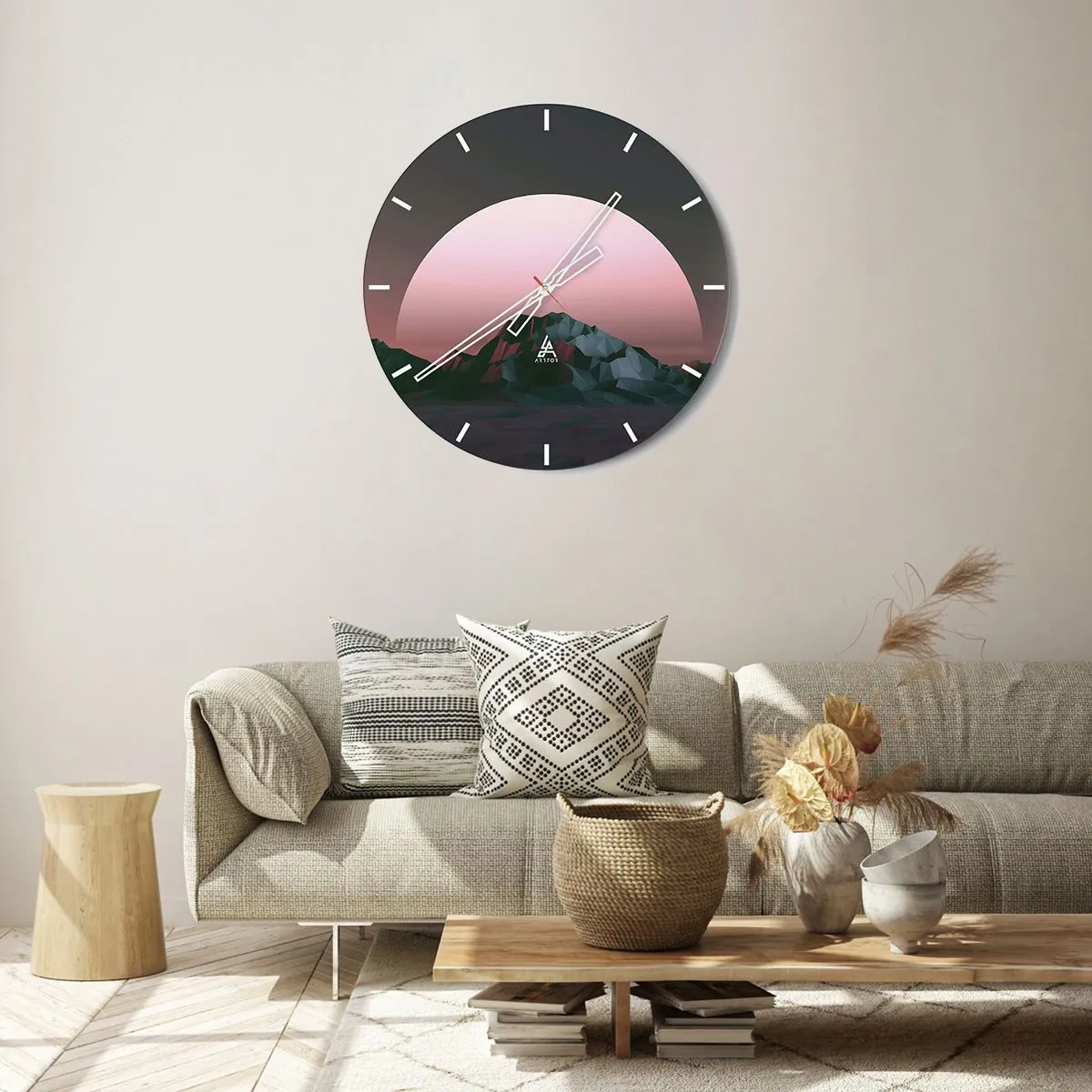 Väggklocka - Klocka på glas - I den granliggande galaxen - 40x40 cm