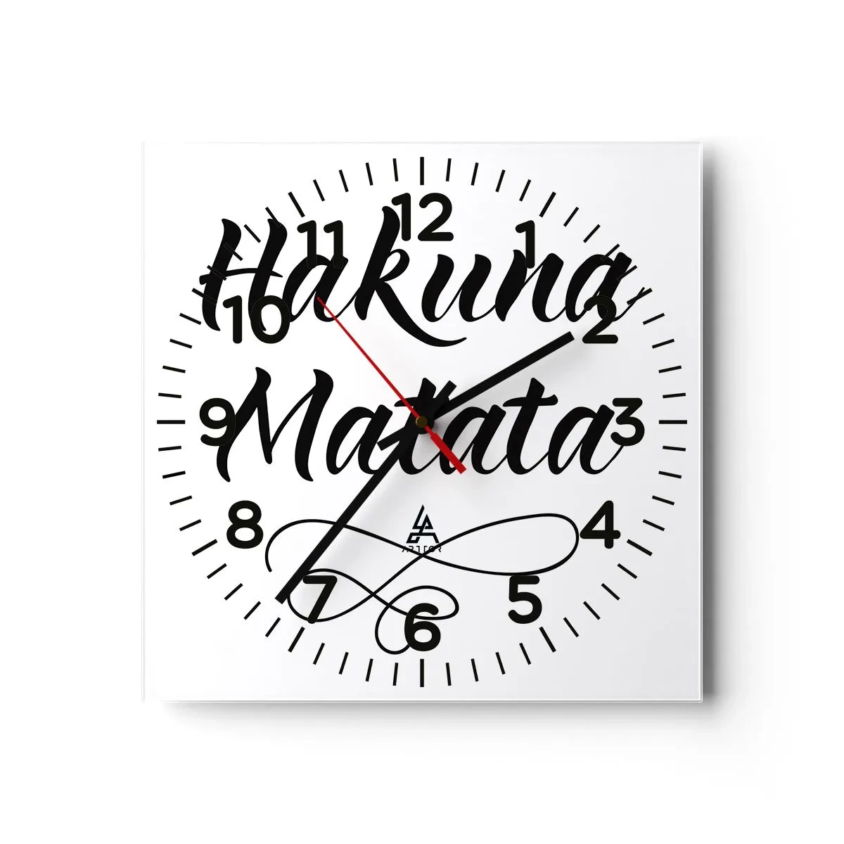 Väggklocka - Klocka på glas - Bästa rådet - 40x40 cm