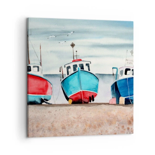 Canvastavla - Bild på duk - Redo för fångst - 50x50 cm