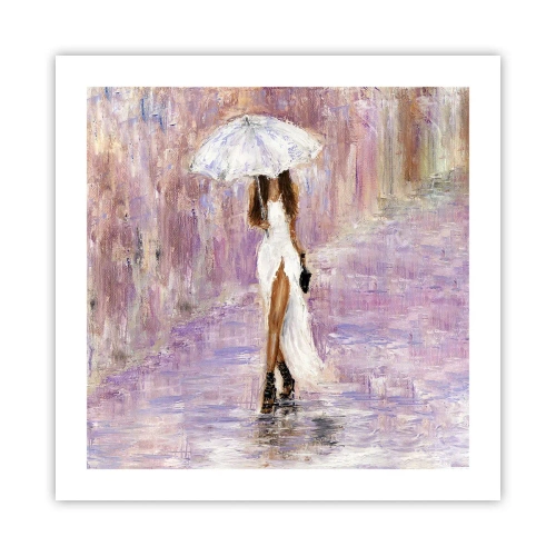 Affisch - Under lila regn - 50x50 cm