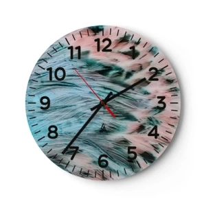 Väggklocka - Klocka på glas - Safir-rosa dun - 30x30 cm