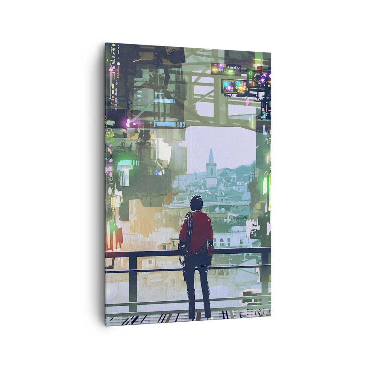 Canvastavla - Bild på duk - Två världar - 80x120 cm