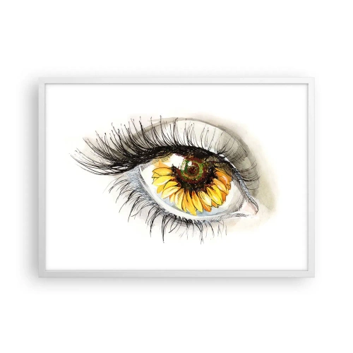 Affisch i vit ram - Blick het som sommar - 70x50 cm