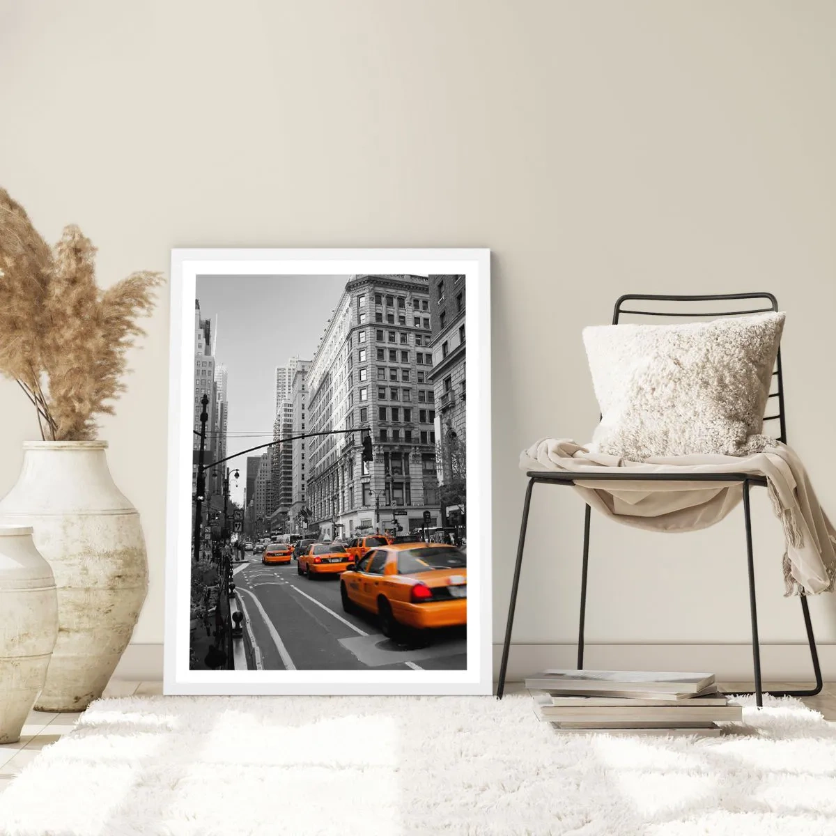 Affisch i vit ram - Storstadens solar - 30x40 cm