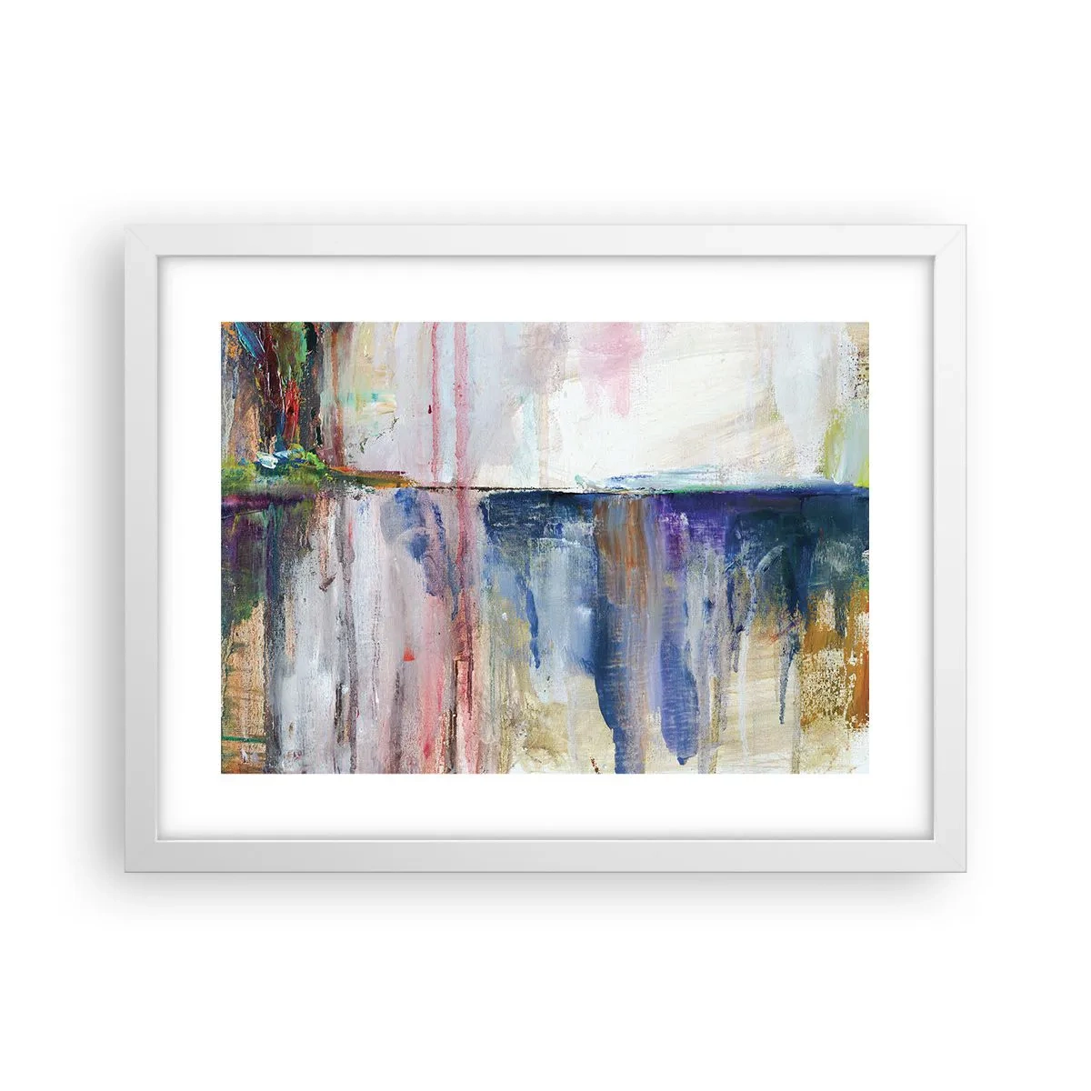 Affisch i vit ram - Färgrika intryck och associationer - 40x30 cm