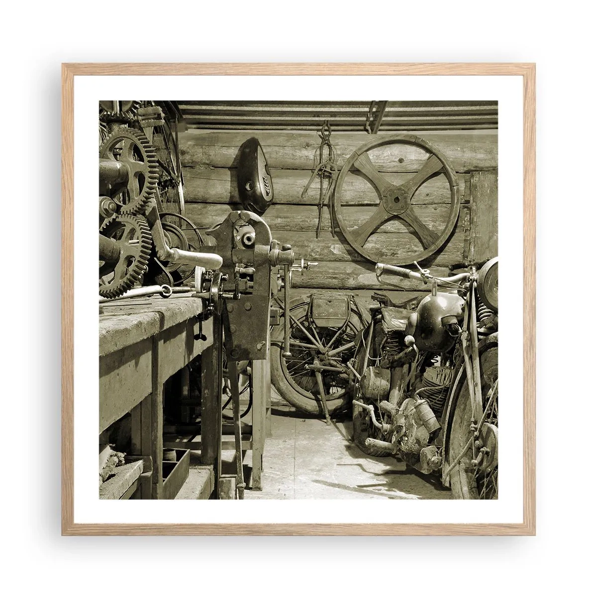 Affisch i ram av ljusek - I onkel Lasses skjul - 60x60 cm