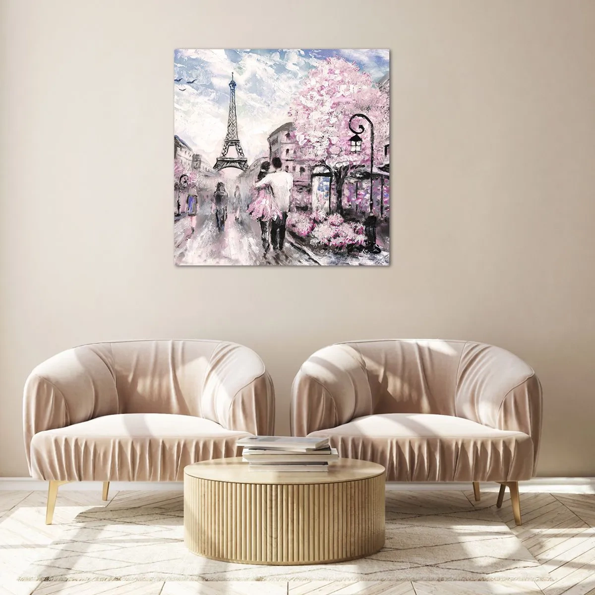 Glastavla - Bild på glas - Bli kär bara i... - 40x40 cm