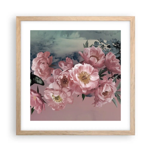 Affisch i ram av ljusek - Romantikens höjdpunkt - 40x40 cm