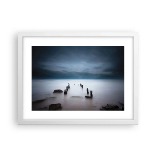 Affisch i vit ram - Fundersam sjö - 40x30 cm