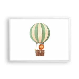 Affisch i vit ram - Leons resor - 70x50 cm