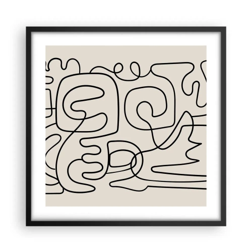 Affisch i svart ram - Följ spåret - 50x50 cm