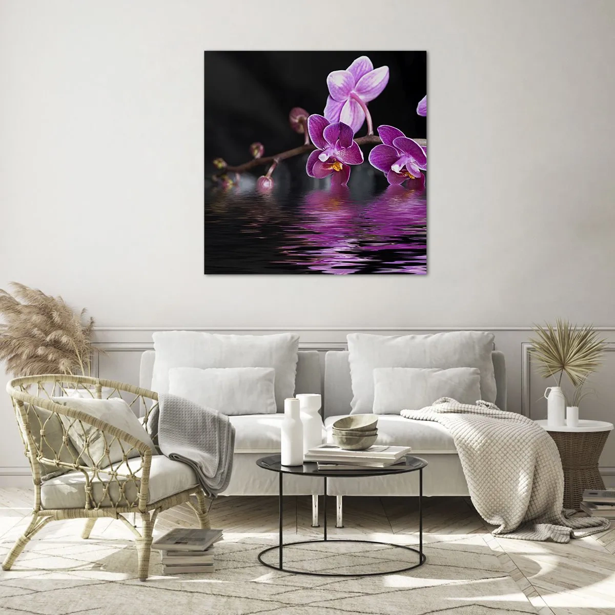 Glastavla - Bild på glas - Lila skönhet - 70x70 cm
