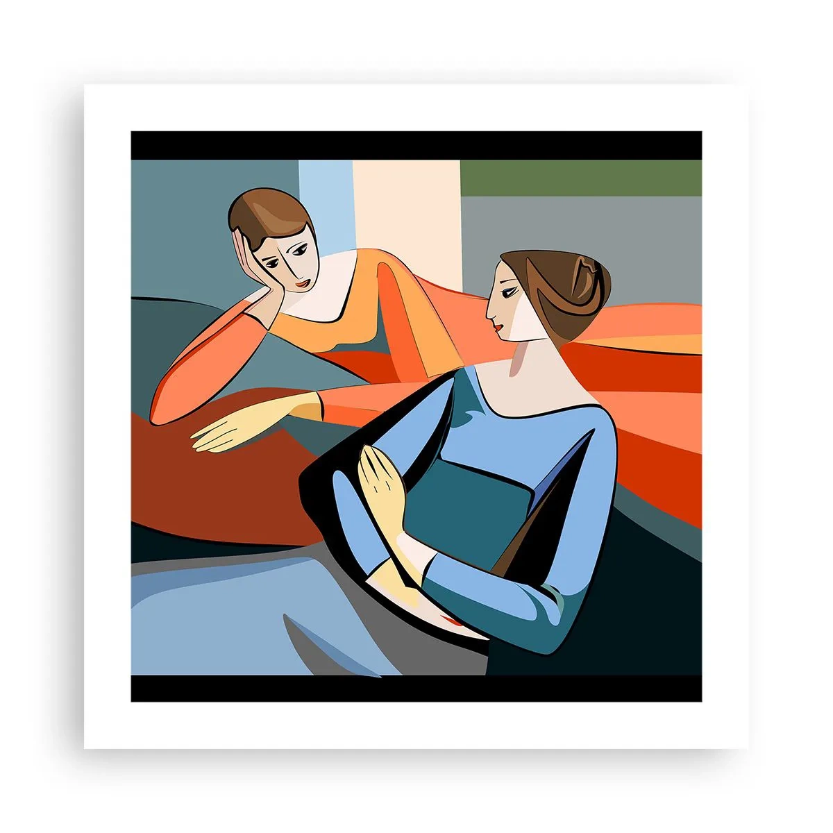 Affisch - Ett ögonblick av förtrolighet - 50x50 cm