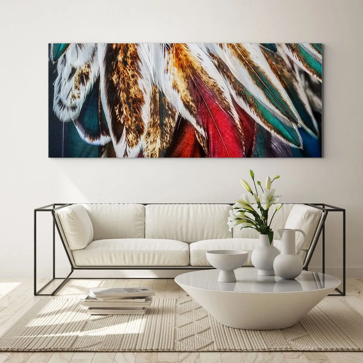 Glastavla - Bild på glas - flyghemligheter - 100x40 cm