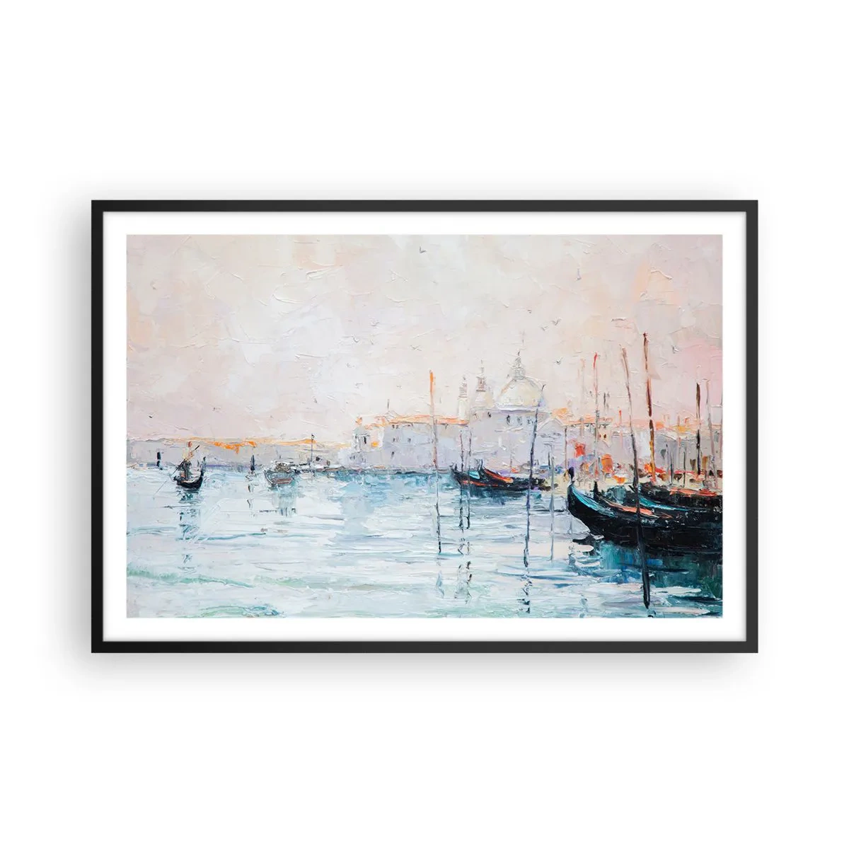 Affisch i svart ram - Bortom vatten, bortom dimma - 91x61 cm